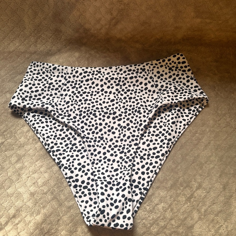 SHEIN Black and White Polka Dot Bikini Bottom